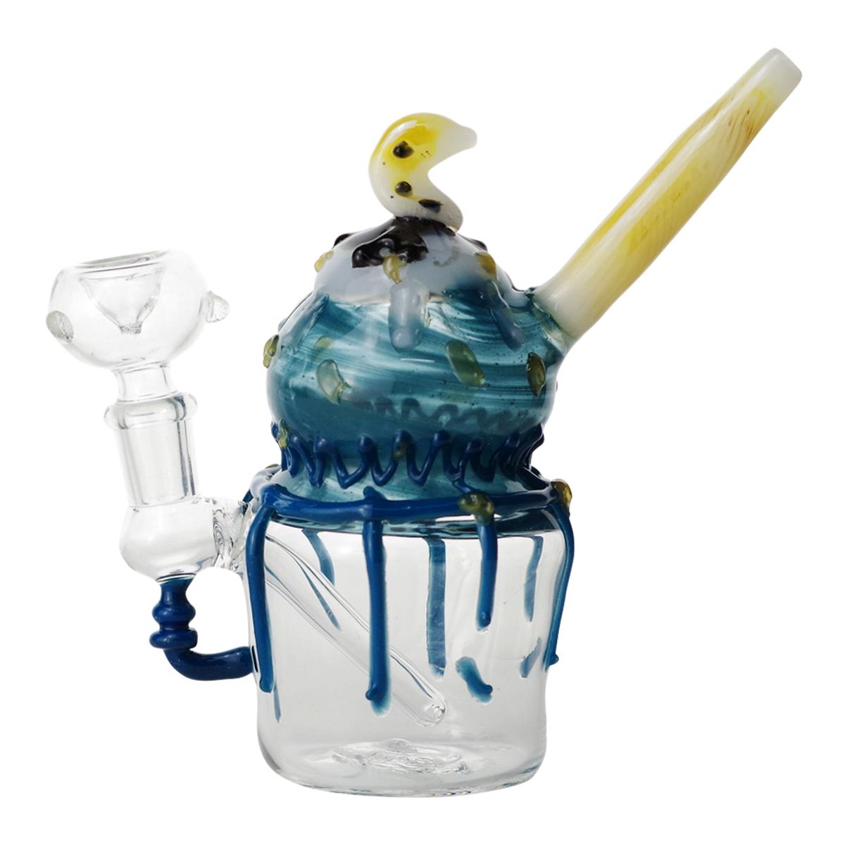 7" Glass Water Pipe Ice Cream Design Bong - Supply Natural