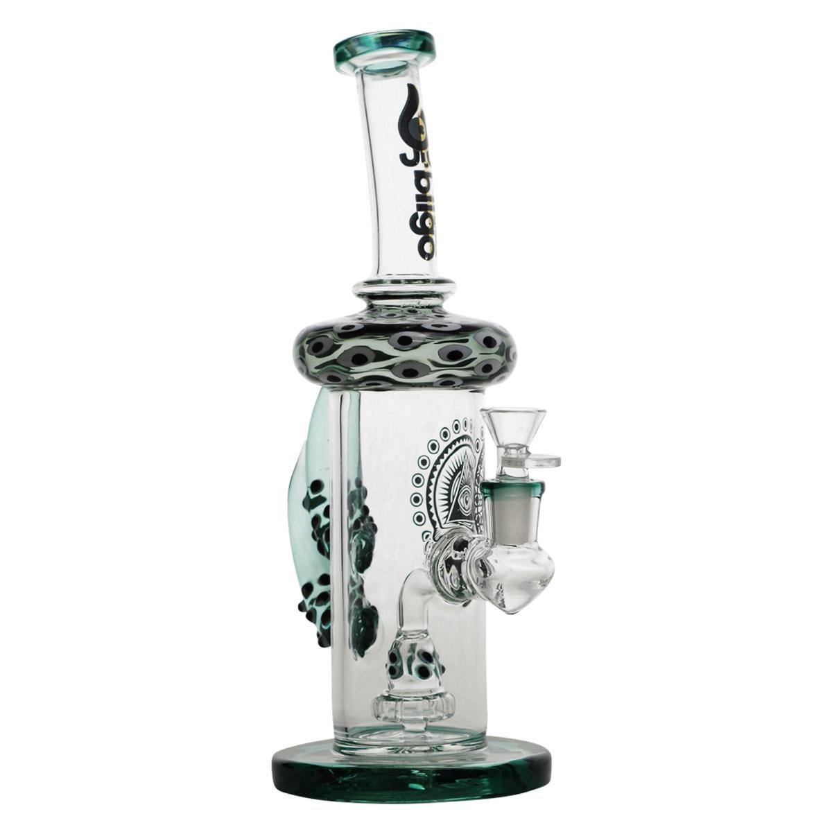 Biigo 11" Glass Water Pipe Dots & Horns Design  Bong - Supply Natural