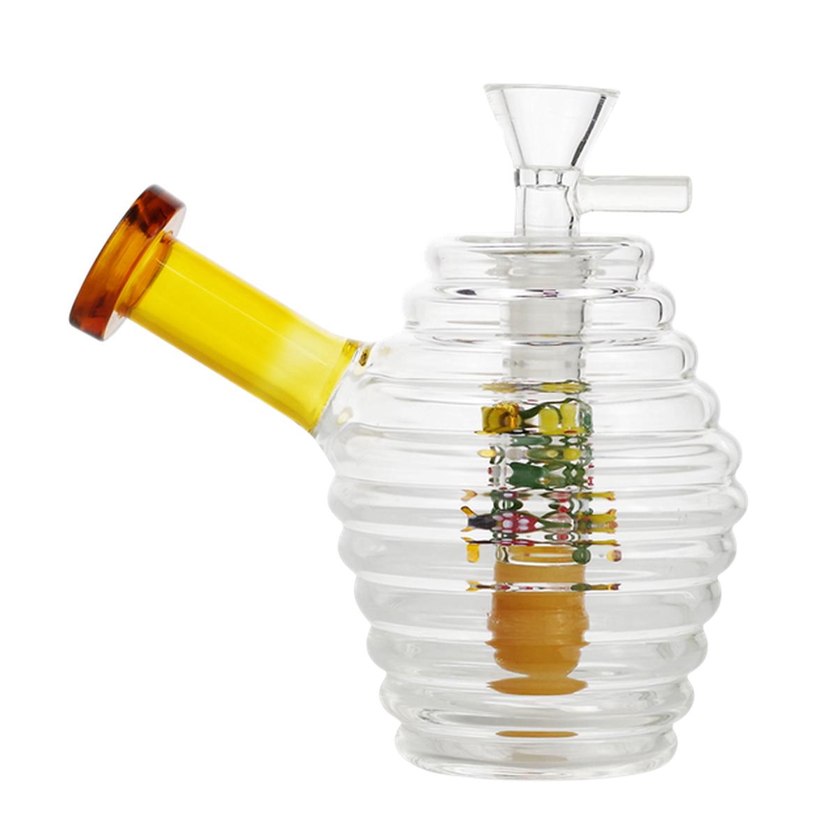 4.7" Glass Water Pipe Honeycomb Design Bong - Supply Natural