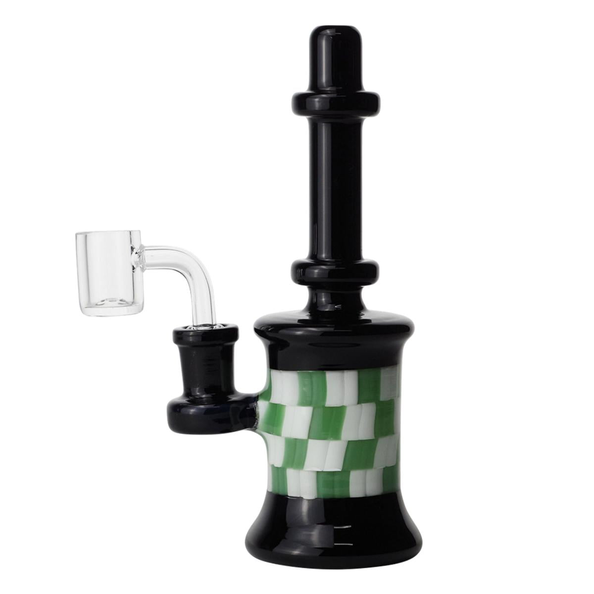 6.9" Checkered Glass Water Pipe With Banger Bong - Supply Natural