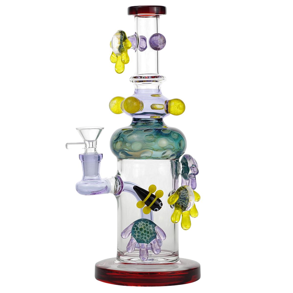 9.6" Glass Water Pipe Honey Bee Design Bong - Supply Natural