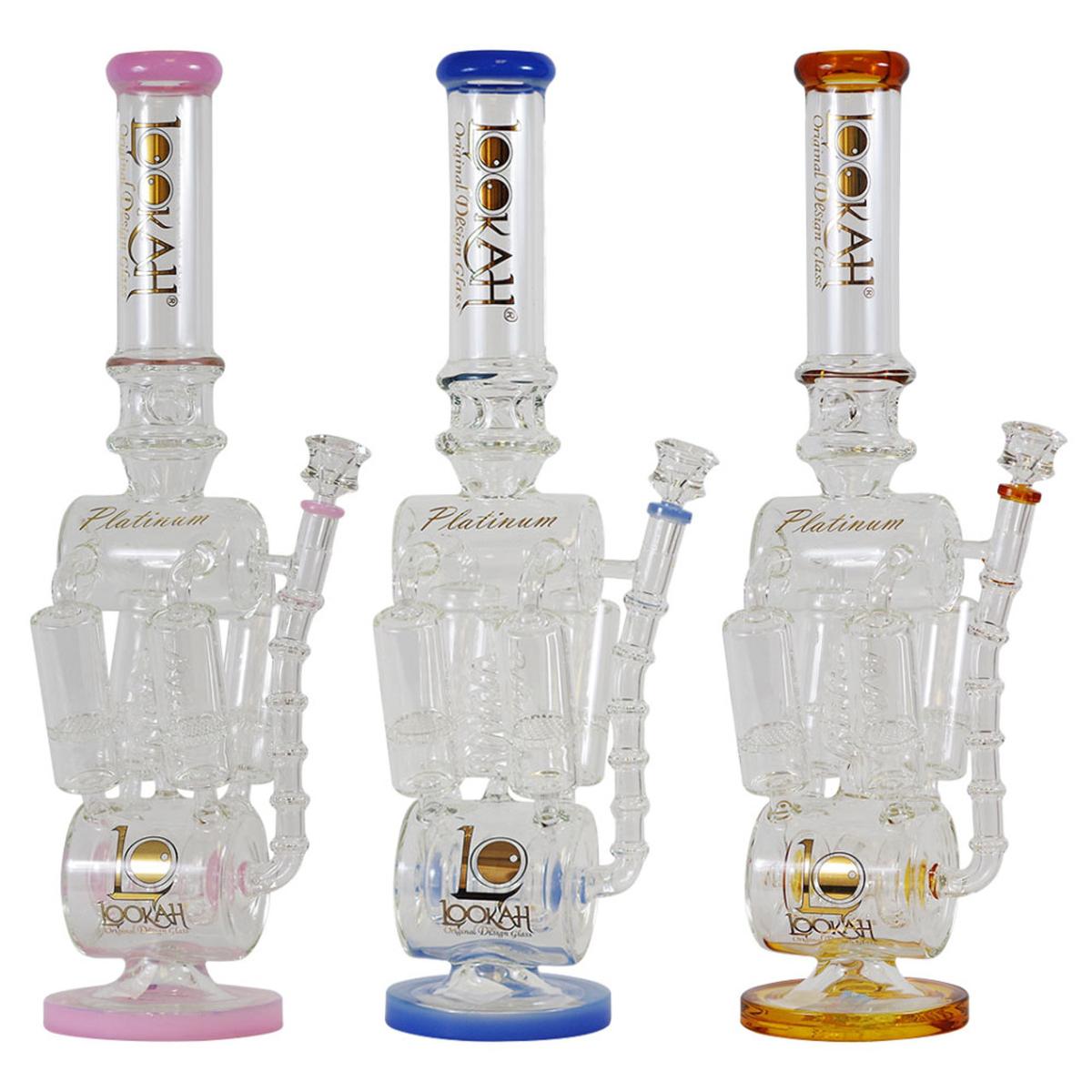 Lookah 20" Recycler Straight Neck Water Pipe With Perc & Ice Catch Bong - Supply Natural