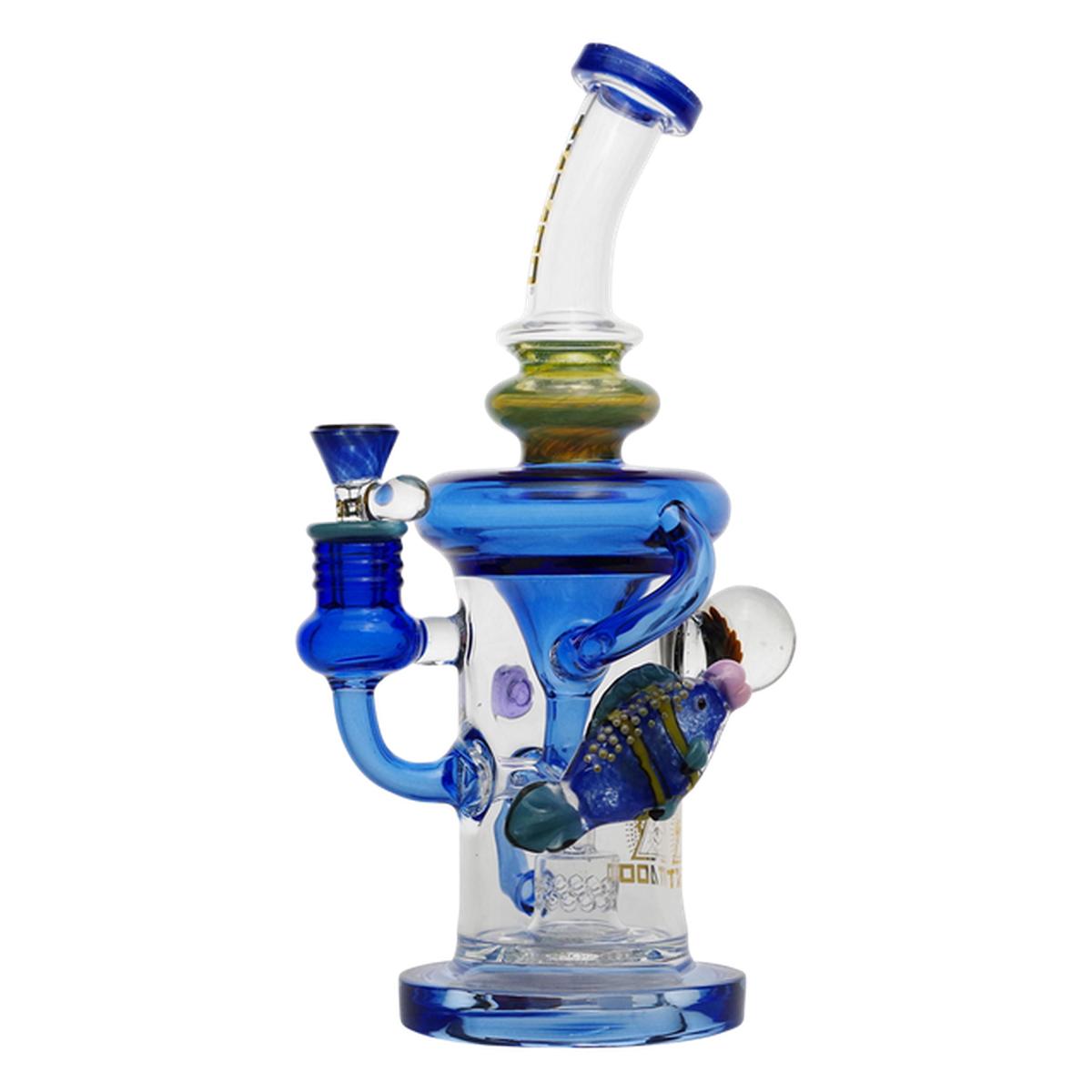 Tataoo Glass Water Pipe With Fish & Flower  Bong - Supply Natural