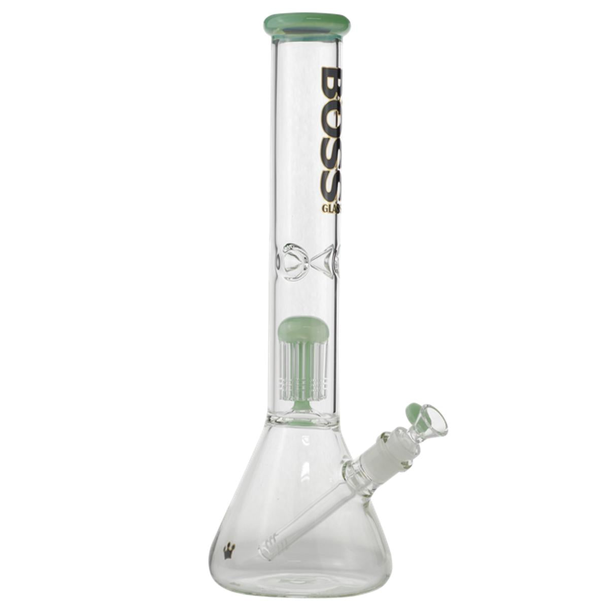 Boss Glass 15.5" Glass Water Pipe Beaker Style With Jellyfish Perc & Ice Pinch Bong - Supply Natural