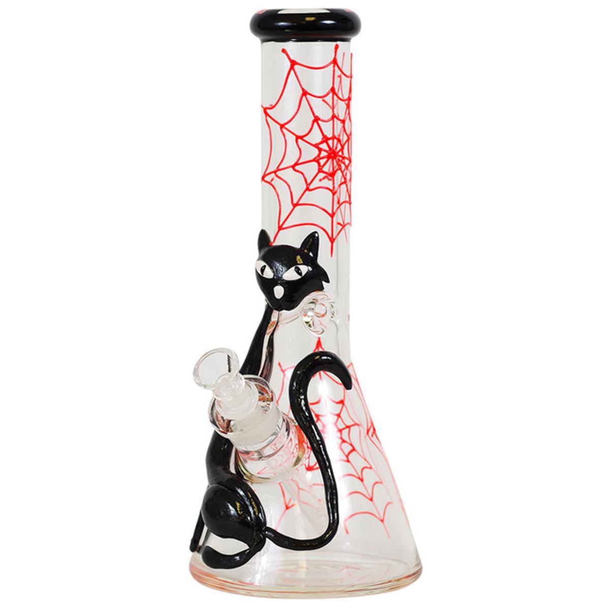 14" 3D Water Pipe Cat & Spider Web  Bong - Supply Natural