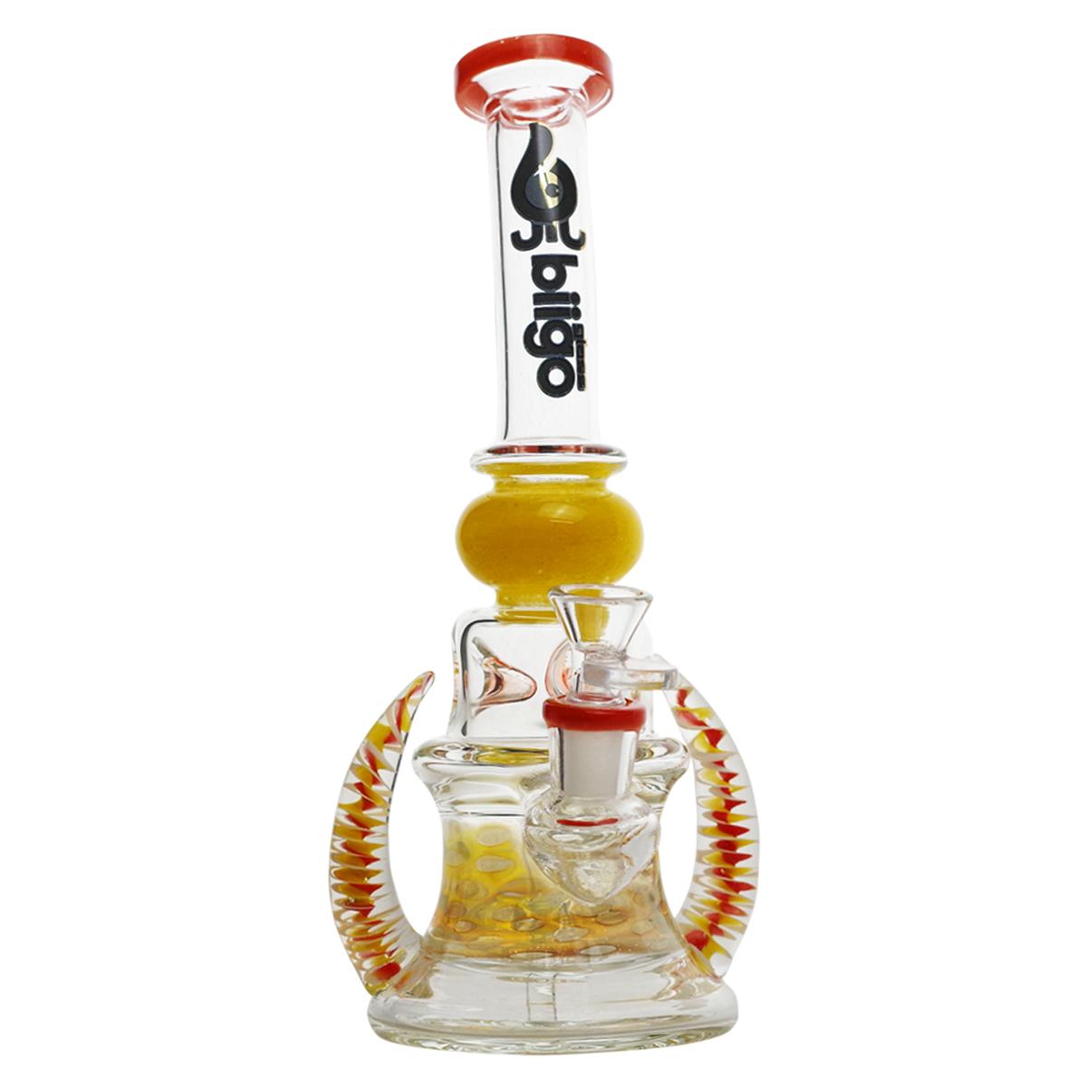 Biigo 9" Glass Water Pipe Dots & Horns Design - Supply Natural