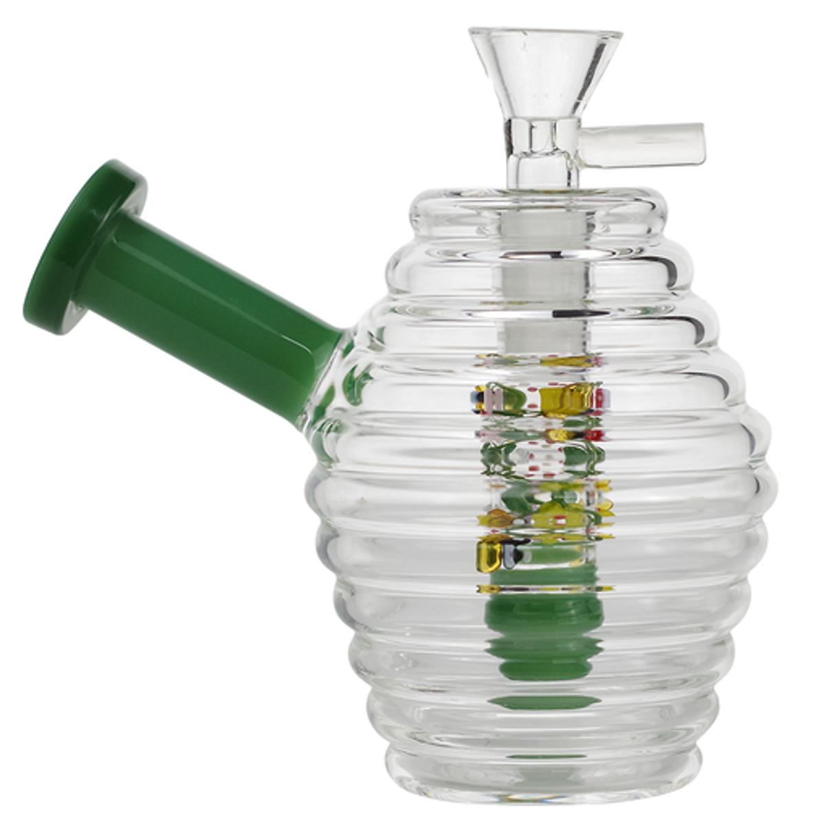 4.7" Glass Water Pipe Honeycomb Design Bong - Supply Natural