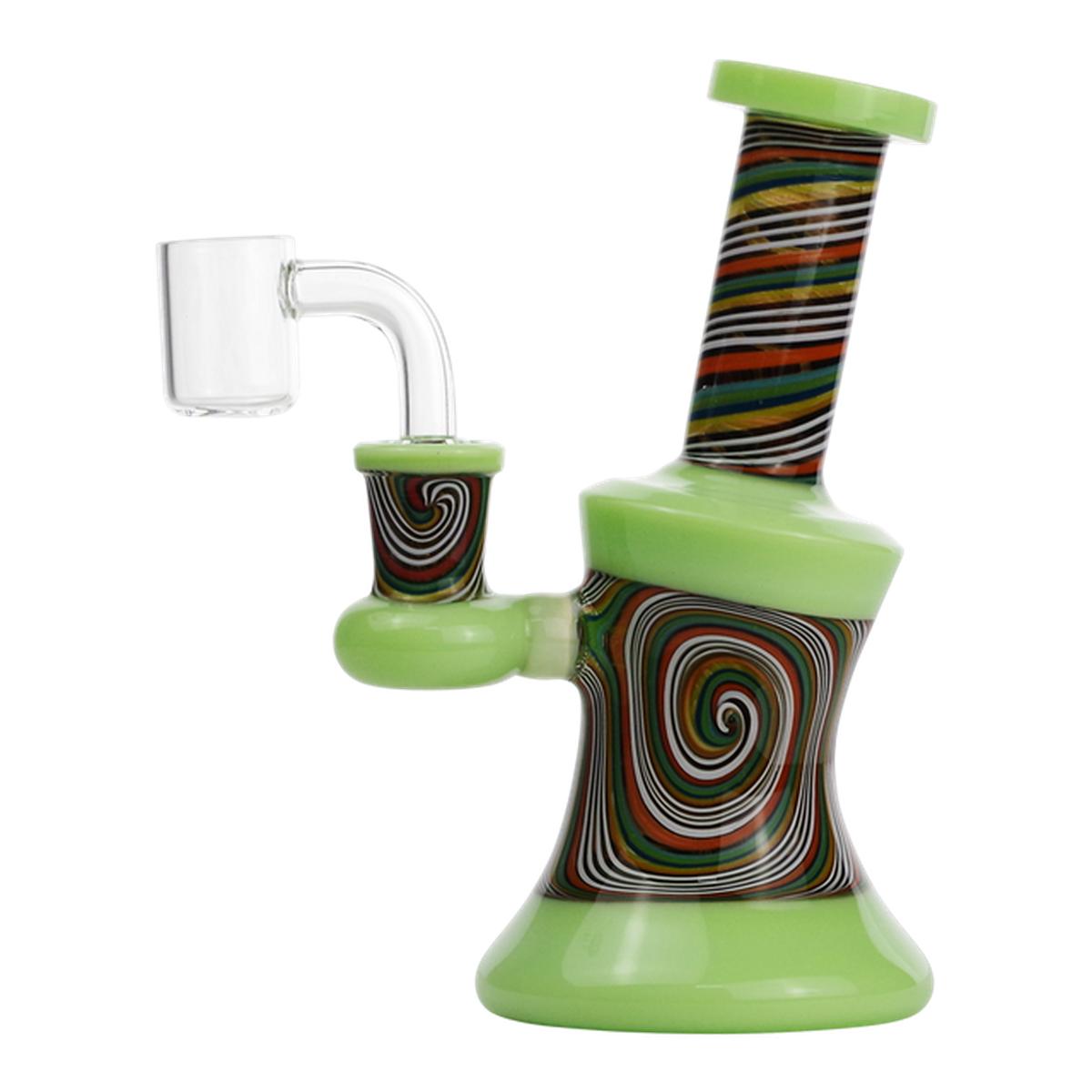 5.3" Glass Water Pipe Striped Design Includes Quartz Banger Bong - Supply Natural