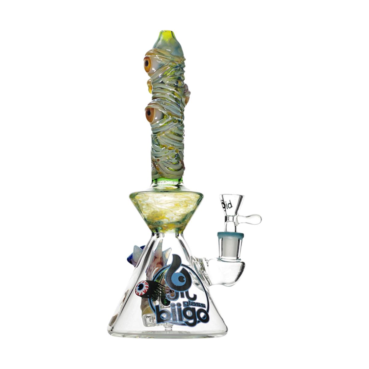 11" Biigo Glass Water Pipe Monster Eye Design Bong - Supply Natural