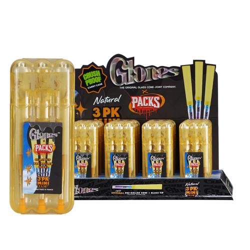 Glones X Packs Unbleached Brown Mini 1 1/4th Pre Rolled Cones W Glass Tip - Supply Natural