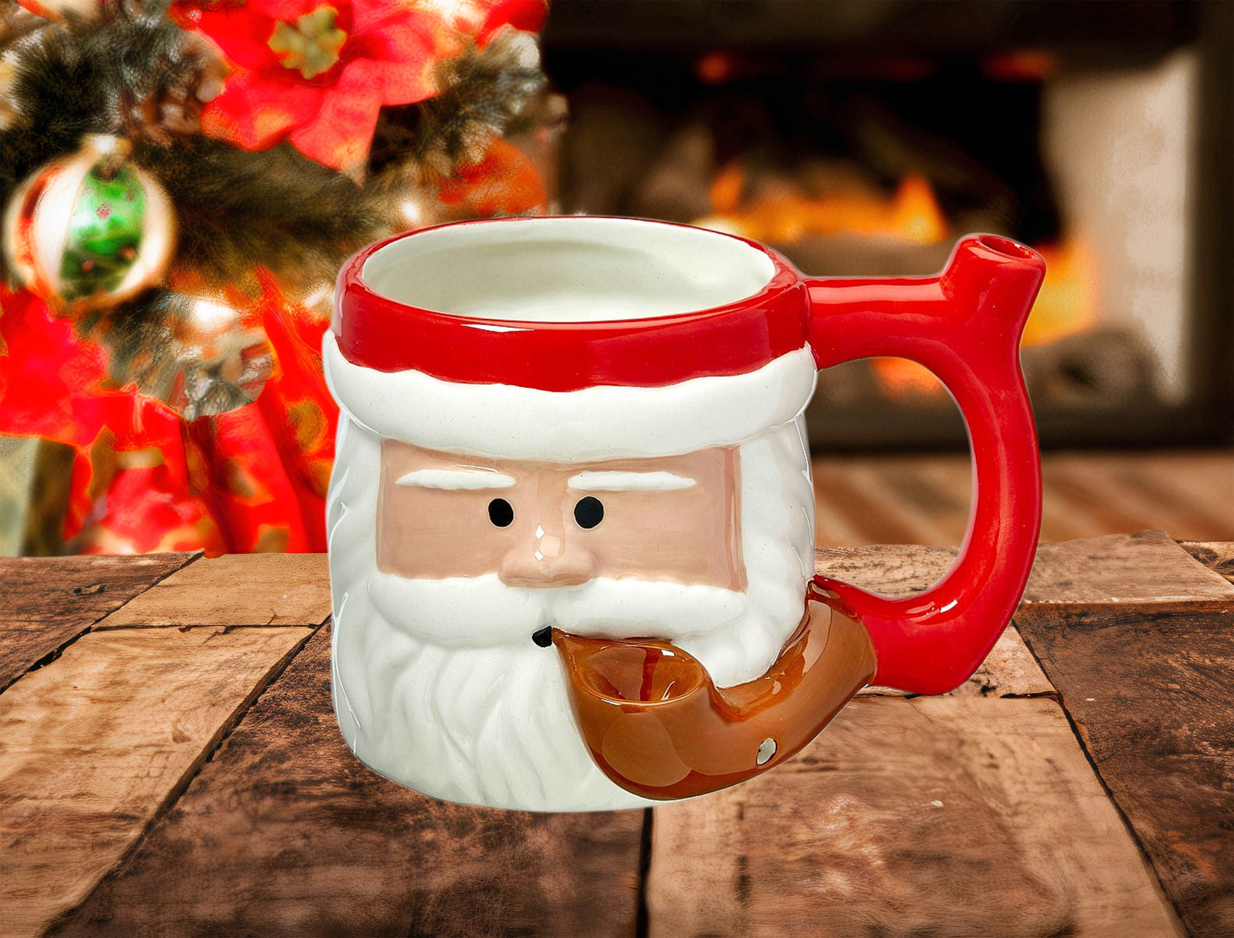 Wake N' Bake Santa Claus Coffee Mug With Pipe Bowl - Supply Natural