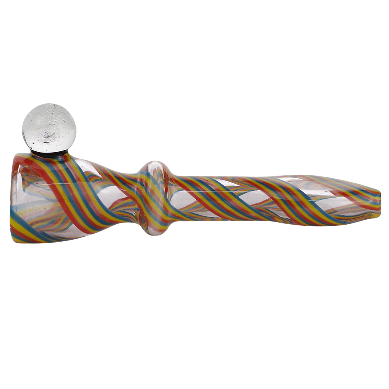 3.9" Glass Hand Pipe Chillum Color Stripes - Supply Natural