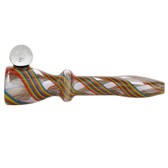 3.9" Glass Hand Pipe Chillum Color Stripes - Supply Natural
