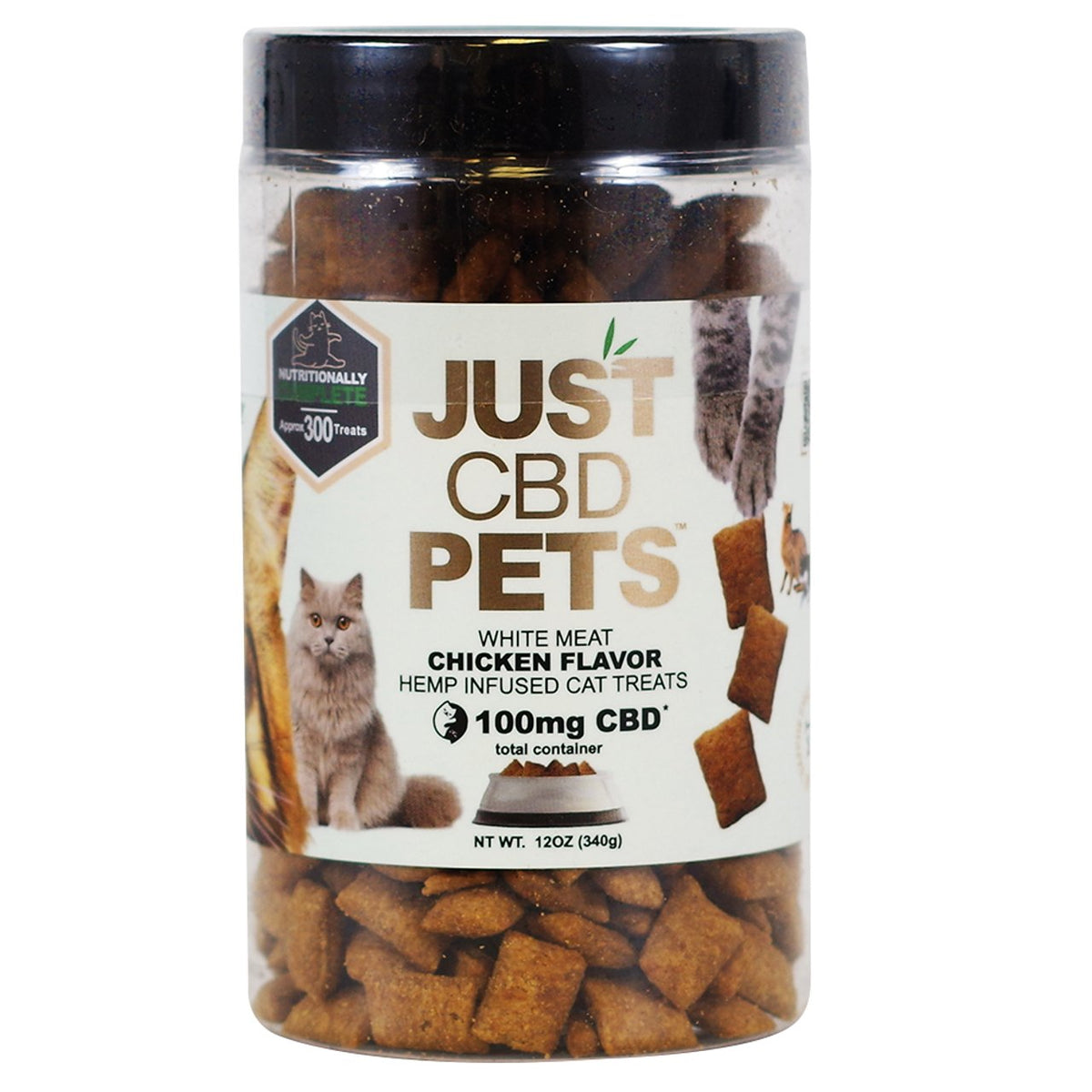 Just CBD White Meat Chicken Flavor Cat Treats 100mg - Supply Natural