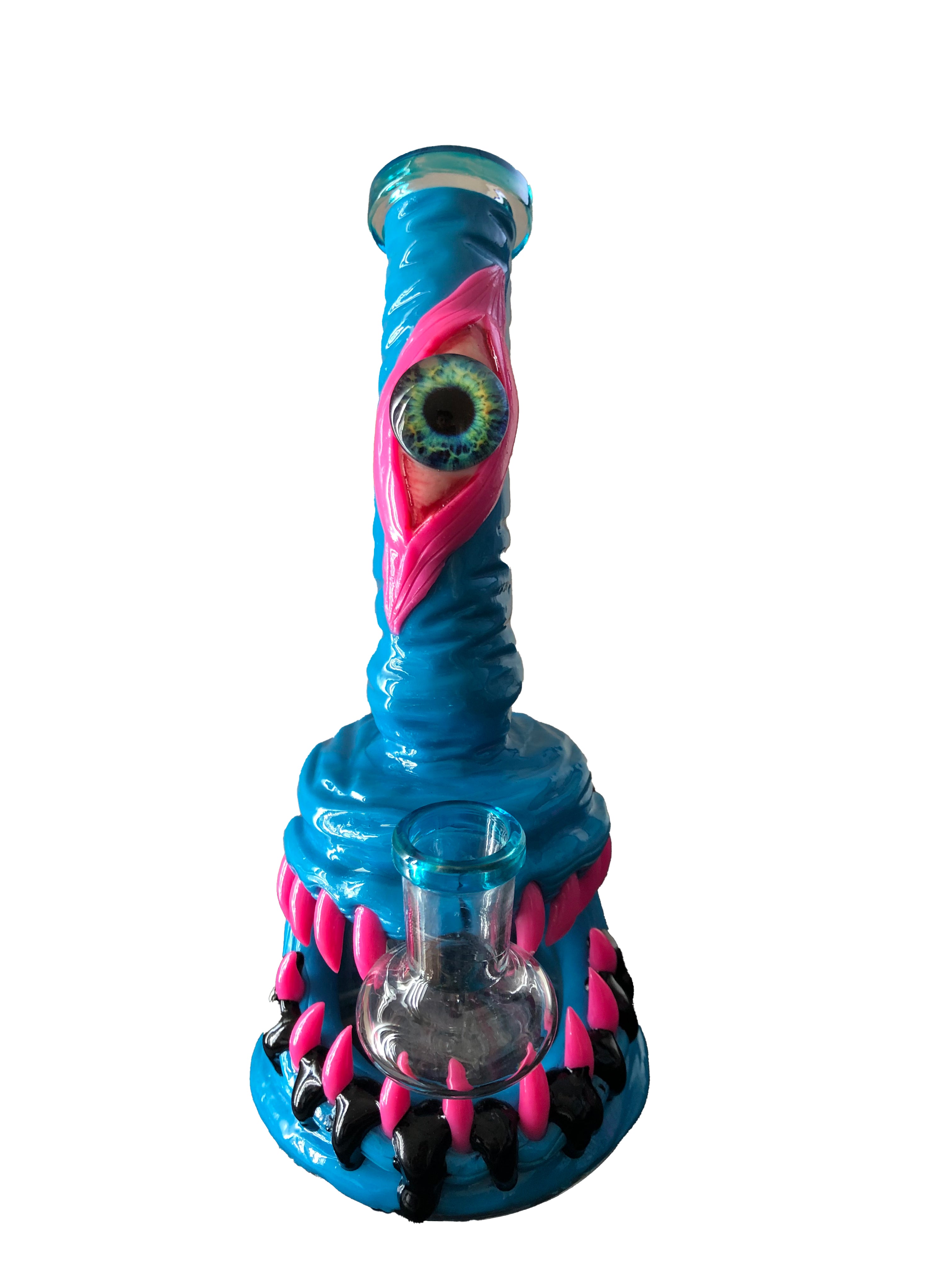 Cyclops 3D Monster Inc Eye Mouth Blue Bong 7.5" - Supply Natural