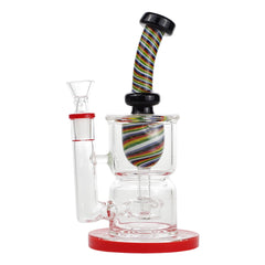 8" Water Pipe With Perc & Striped Neck - Supply Natural